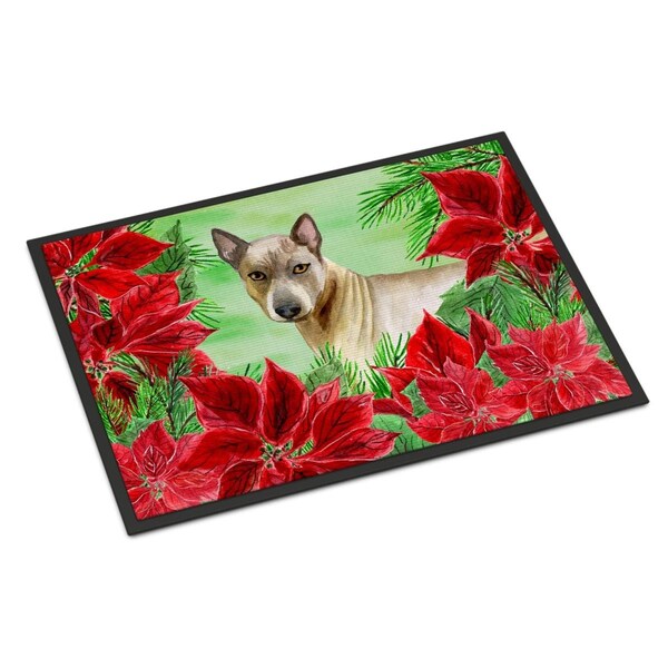 Carolines Treasures Thai Ridgeback Poinsettas Indoor or Outdoor Mat, 18 x 27 in. CK1328MAT - main